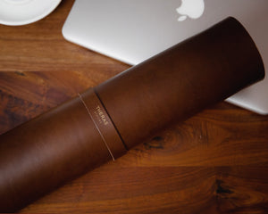Italian Leather Blotter, Portable Desk Mat, Personalized, Theras Atelier, Made to Order Leather Goods, Custom Desk Mat - 7
