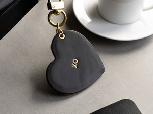 
                  
                    Load image into Gallery viewer, Italian Leather Heart Heart Purse Charm, Key Chain, Personalized
                  
                