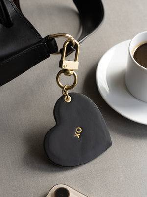 
                  
                    Load image into Gallery viewer, Italian Leather Heart Heart Purse Charm, Key Chain, Personalized
                  
                