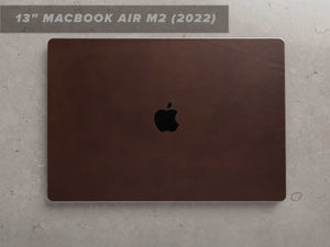 
                  
                    Load image into Gallery viewer, 13 Inch MacBook Air (M2) Italian Leather Skin, Front, Back, with Logo Cut Out
                  
                