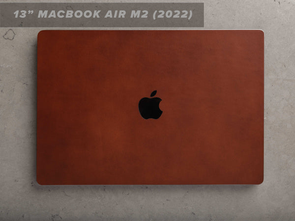 13 Inch MacBook Air (M2) Italian Leather Skin, Front, Back, with