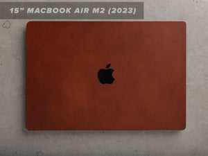 
                  
                    Load image into Gallery viewer, 15 Inch MacBook Air (M2) Italian Leather Skin, Front, Back, with Logo Cut Out
                  
                