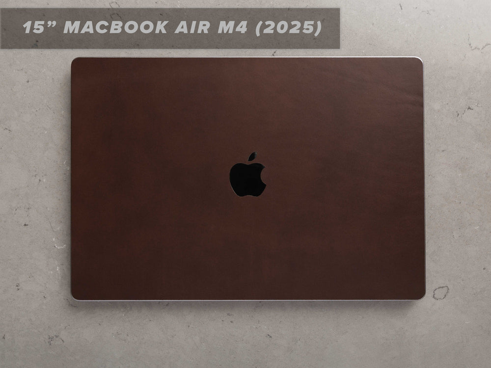 
                  
                    Load image into Gallery viewer, 15 Inch MacBook Air (M4) Italian Leather Skin, Front, Back, with Logo Cut Out
                  
                
