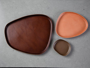 
                  
                    Load image into Gallery viewer, Set of 3, Modern Leather Molded Catchall Valet Trays
                  
                