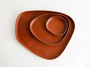 
                  
                    Load image into Gallery viewer, Set of 3, Modern Leather Molded Catchall Valet Trays
                  
                