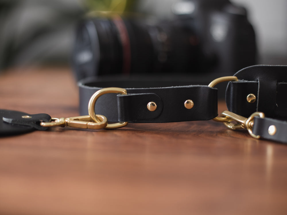 
                  
                    Load image into Gallery viewer, Italian Leather and Brass Hardware Camera Holster
                  
                