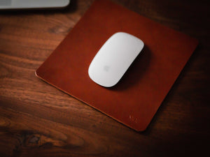 
                  
                    Load image into Gallery viewer, Italian Leather Mousepad, Circle or Square, Personalized
                  
                