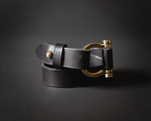
                  
                    Load image into Gallery viewer, Double Wrap Italian Leather Bracelet with Gold Hardware
                  
                