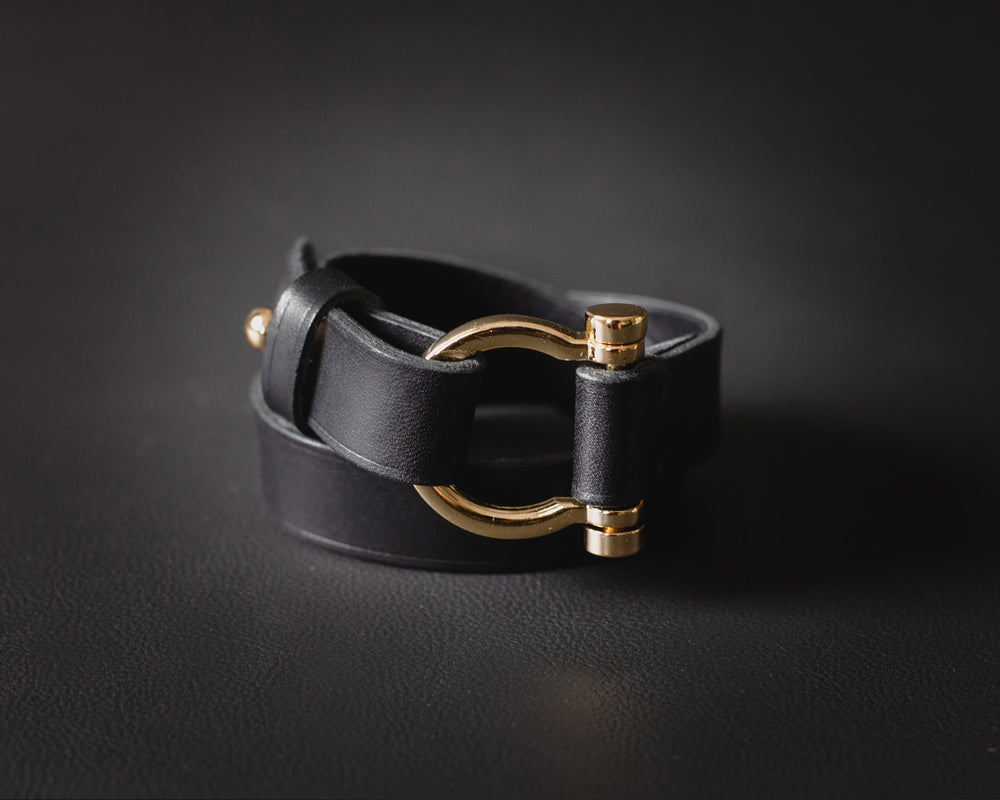 
                  
                    Load image into Gallery viewer, Double Wrap Italian Leather Bracelet with Gold Hardware
                  
                