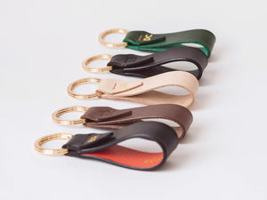 
                  
                    Load image into Gallery viewer, Contrast Lining Italian Leather Key Chain, Personalized, Theras Atelier, Made to Order Leather Goods, Custom Contrast Lined Key Chain - 3
                  
                