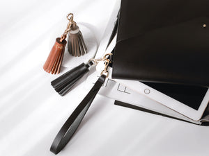 
                  
                    Load image into Gallery viewer, Luxe Italian Leather Tassel, Personalized, Key Chain Accessory, Theras Atelier, Made to Order Leather Goods, Custom Tassel Key Chain Accessory - 2
                  
                