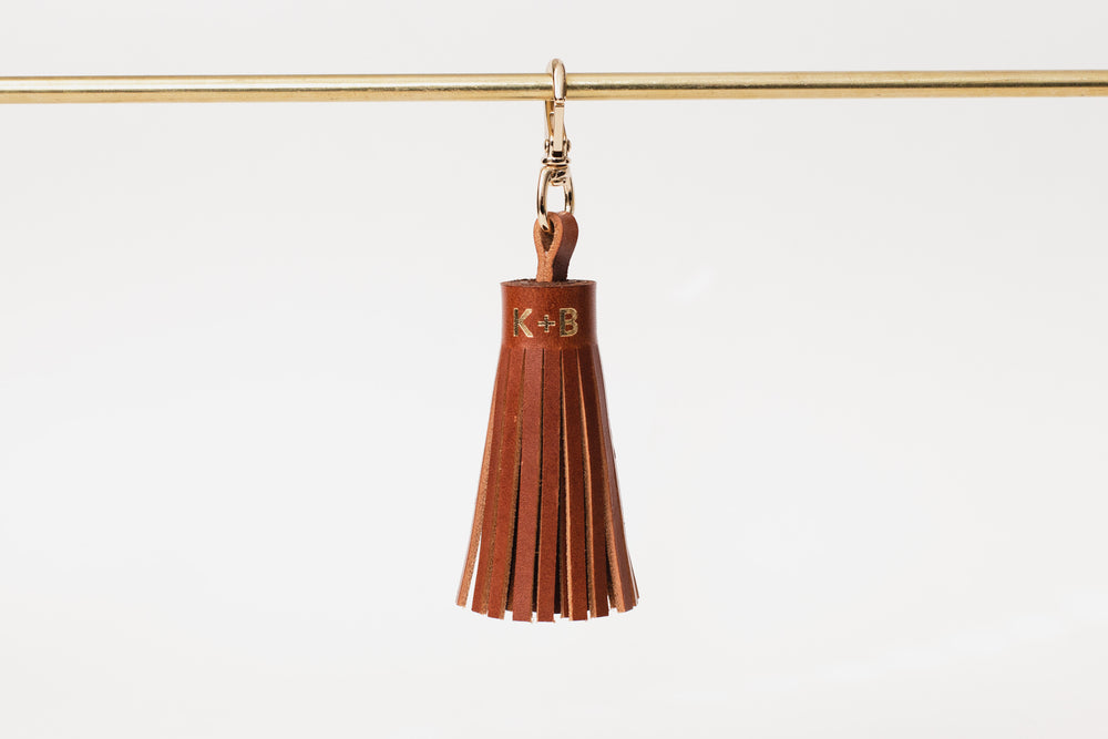 
                  
                    Load image into Gallery viewer, Luxe Italian Leather Tassel, Personalized, Key Chain Accessory, Theras Atelier, Made to Order Leather Goods, Custom Tassel Key Chain Accessory - 5
                  
                