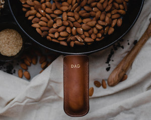 Handmade Leather Skillet Handle Cover - Dryad Cookery