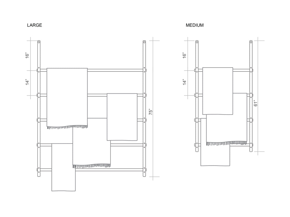 
                  
                    Load image into Gallery viewer, Large Custom Hanging Blanket Ladder, Wall Mount or Ceiling Mount
                  
                