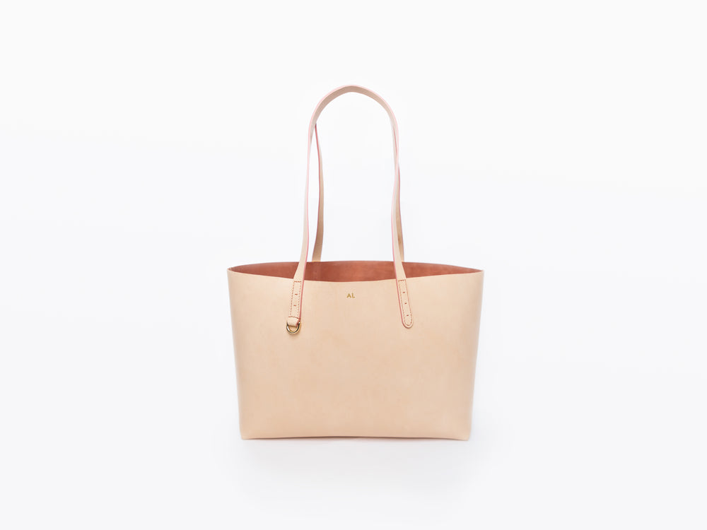 Carry All Tote Vegetable Tanned Leather, Suede Lining