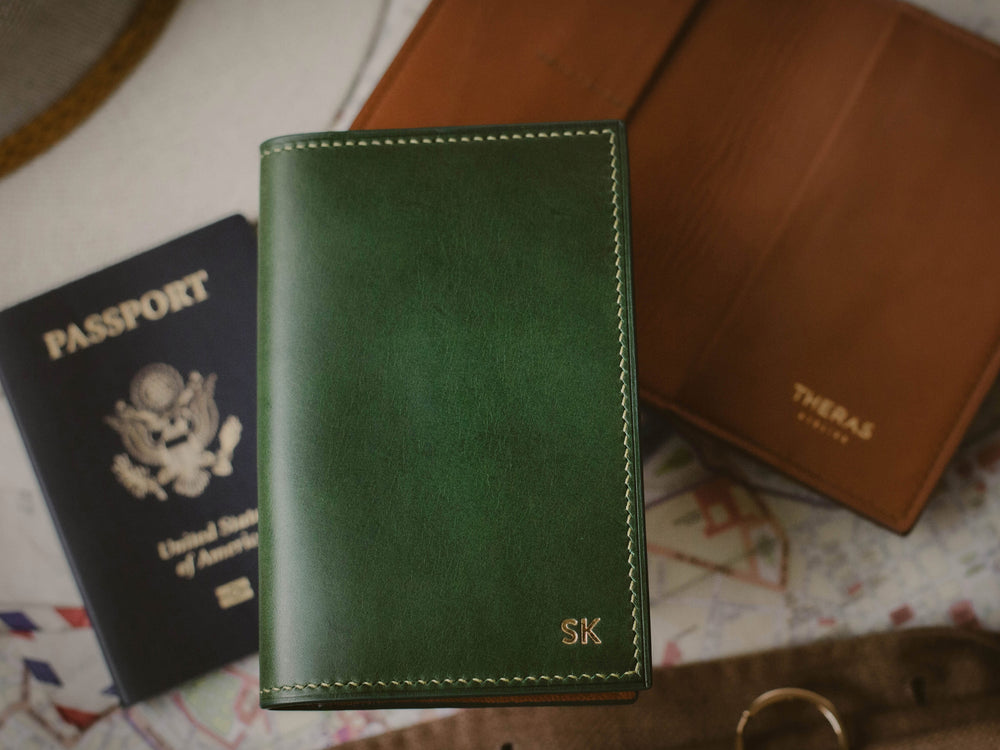 
                  
                    Load image into Gallery viewer, Italian Leather Passport Wallet with Lining, Personalized
                  
                