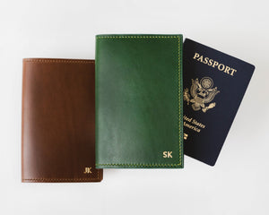 
                  
                    Load image into Gallery viewer, Italian Leather Passport Wallet with Lining, Personalized
                  
                