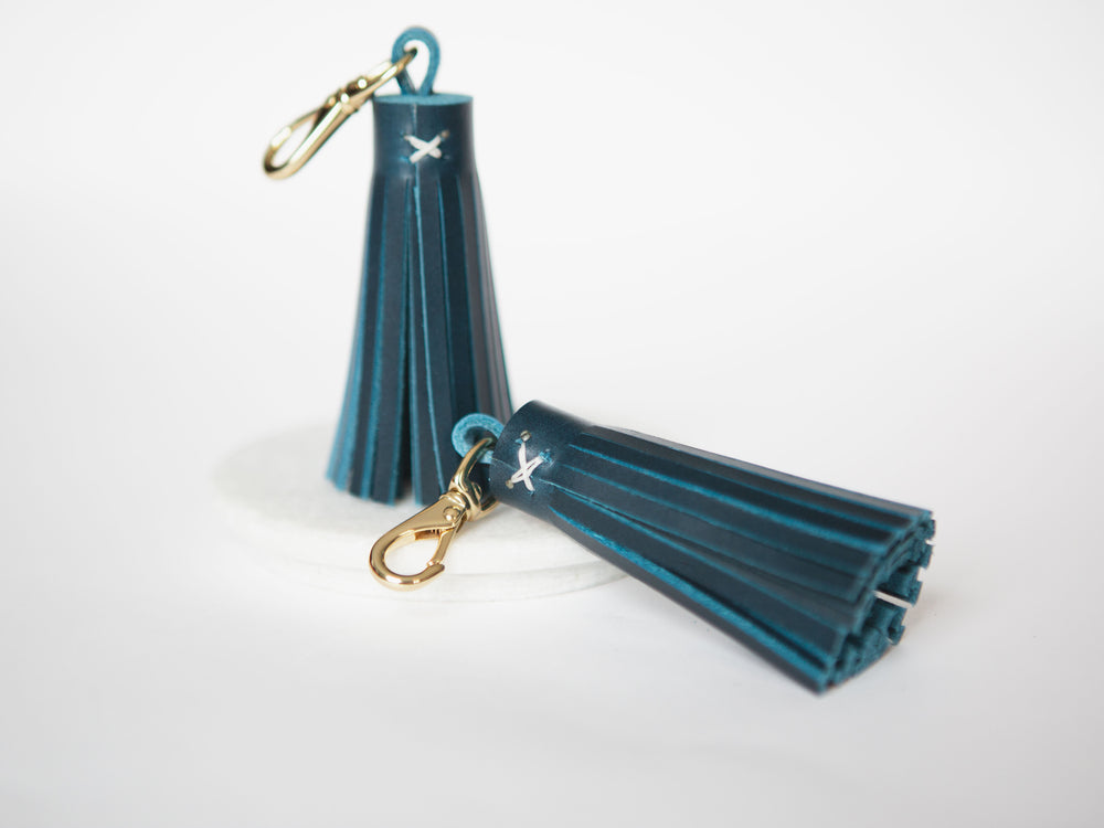 
                  
                    Load image into Gallery viewer, Luxe Italian Leather Tassel, Personalized, Key Chain Accessory, Theras Atelier, Made to Order Leather Goods, Custom Tassel Key Chain Accessory - 8
                  
                