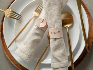 
                  
                    Load image into Gallery viewer, Set of 4 Leather Napkin Rings, Personalized
                  
                