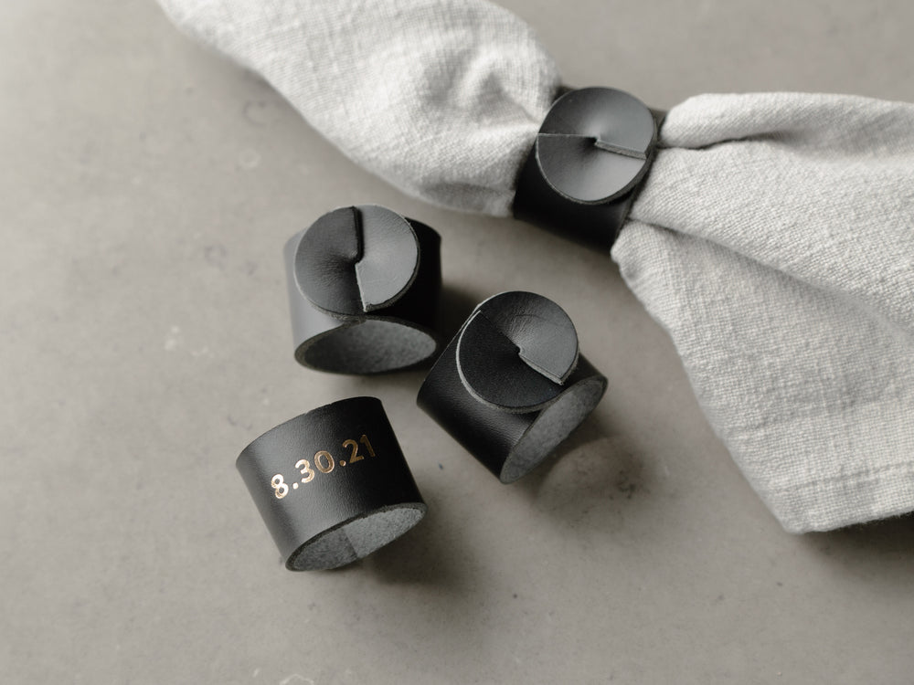 Dark Wood Napkin Rings, Set of 4