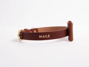 
                  
                    Load image into Gallery viewer, Italian Leather Dog Collar with Removable Bow
                  
                