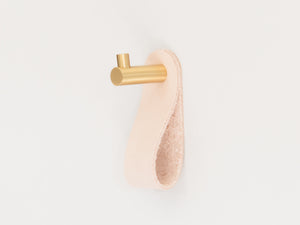 
                  
                    Load image into Gallery viewer, Brass Wall Hooks with Leather Loops
                  
                