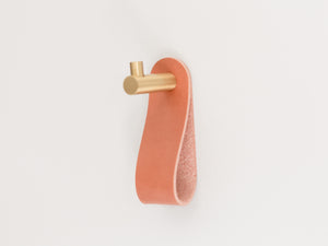 
                  
                    Load image into Gallery viewer, Brass Wall Hooks with Leather Loops
                  
                