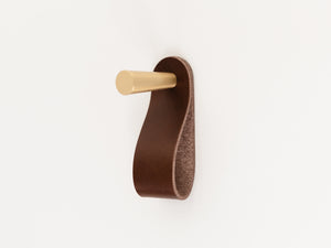 
                  
                    Load image into Gallery viewer, Minimal Brass Wall Hooks with Leather Loops
                  
                