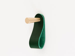 
                  
                    Load image into Gallery viewer, Minimal Brass Wall Hooks with Leather Loops
                  
                