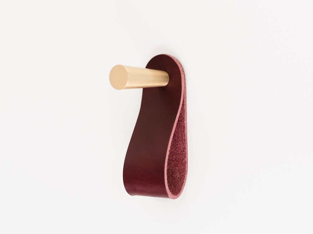 
                  
                    Load image into Gallery viewer, Minimal Brass Wall Hooks with Leather Loops
                  
                