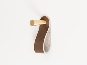 
                  
                    Load image into Gallery viewer, Minimal Brass Wall Hooks with Leather Loops
                  
                