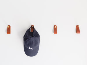 
                  
                    Load image into Gallery viewer, Minimal Brass Wall Hooks with Leather Loops
                  
                