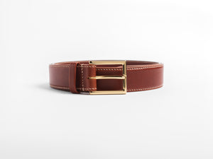 
                  
                    Load image into Gallery viewer, Mens Classic Italian Leather Belt, Brass Hardware
                  
                