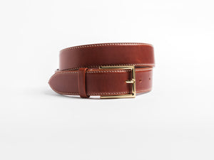 
                  
                    Load image into Gallery viewer, Mens Classic Italian Leather Belt, Brass Hardware
                  
                