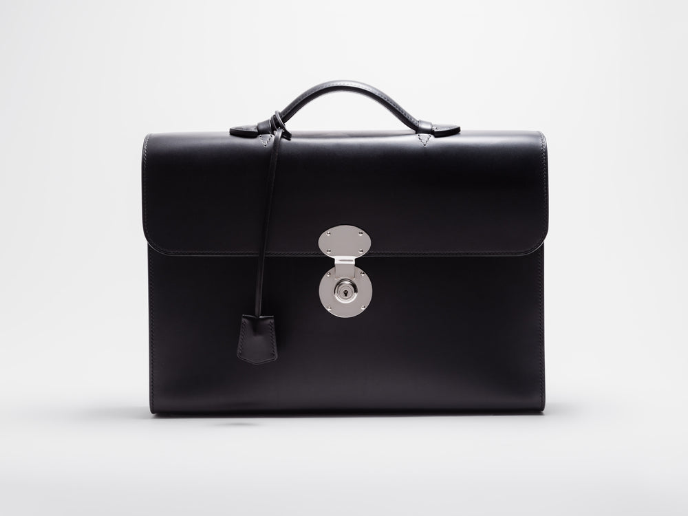 Key Briefcases Classic Mens Leather Briefcase with Italian Lock & Key – THERAS ATELIER