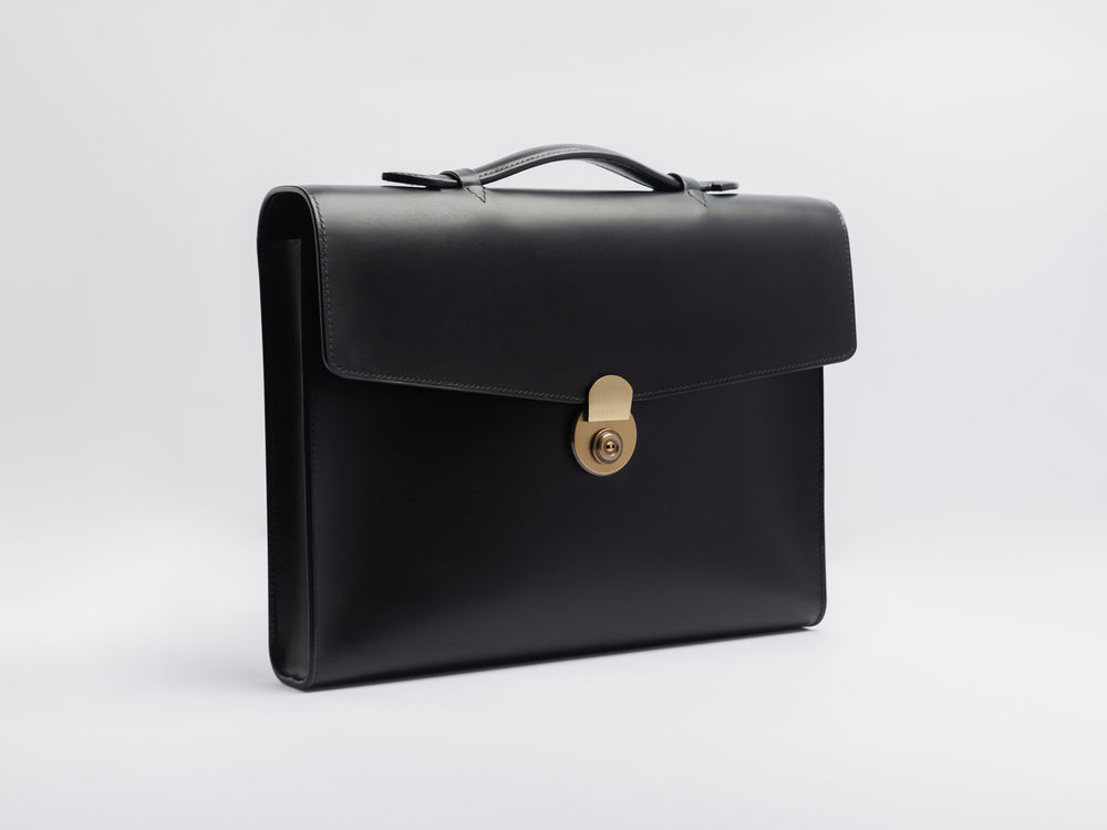 
                  
                    Load image into Gallery viewer, Men&amp;#39;s Leather Briefcase with Brass Lock, Buttero Lined
                  
                