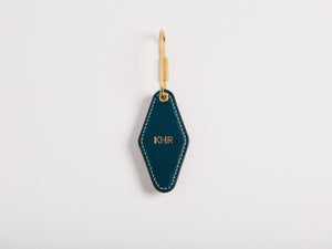 
                  
                    Load image into Gallery viewer, Vintage Leather Hotel Key with Brass Oval Key Ring, Premium, Personalized, Theras Atelier, Made to Order Leather Goods, Custom Hotel Key Chain - 1
                  
                