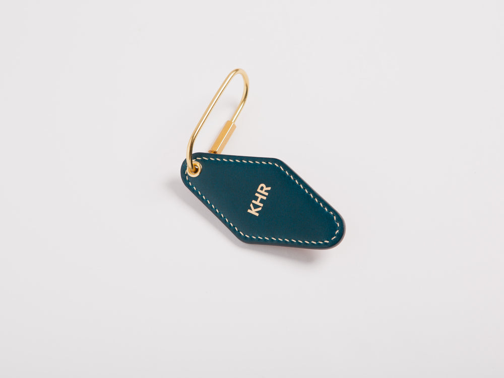 
                  
                    Load image into Gallery viewer, Vintage Leather Hotel Key with Brass Oval Key Ring, Premium, Personalized, Theras Atelier, Made to Order Leather Goods, Custom Hotel Key Chain - 3
                  
                