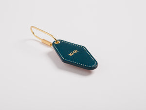 
                  
                    Load image into Gallery viewer, Vintage Leather Hotel Key with Brass Oval Key Ring, Premium, Personalized, Theras Atelier, Made to Order Leather Goods, Custom Hotel Key Chain - 4
                  
                