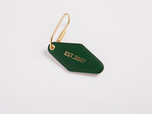 
                  
                    Load image into Gallery viewer, Vintage Leather Hotel Key with Brass Oval Key Ring, Standard, Personalized, Theras Atelier, Made to Order Leather Goods, Custom Hotel Key Chain - 9
                  
                