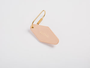 
                  
                    Load image into Gallery viewer, Vintage Leather Hotel Key with Brass Oval Key Ring, Standard, Personalized, Theras Atelier, Made to Order Leather Goods, Custom Hotel Key Chain - 11
                  
                