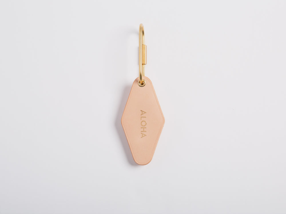 
                  
                    Load image into Gallery viewer, Vintage Leather Hotel Key with Brass Oval Key Ring, Standard, Personalized, Theras Atelier, Made to Order Leather Goods, Custom Hotel Key Chain - 10
                  
                