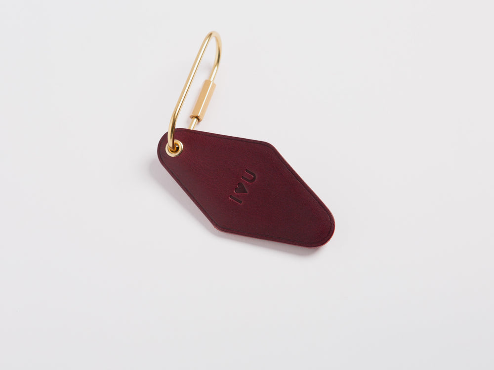 
                  
                    Load image into Gallery viewer, Vintage Leather Hotel Key with Brass Oval Key Ring, Standard, Personalized
                  
                