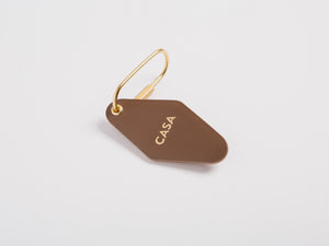 
                  
                    Load image into Gallery viewer, Vintage Leather Hotel Key with Brass Oval Key Ring, Standard, Personalized
                  
                