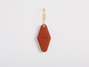 
                  
                    Load image into Gallery viewer, Vintage Leather Hotel Key with Brass Oval Key Ring, Standard, Personalized
                  
                