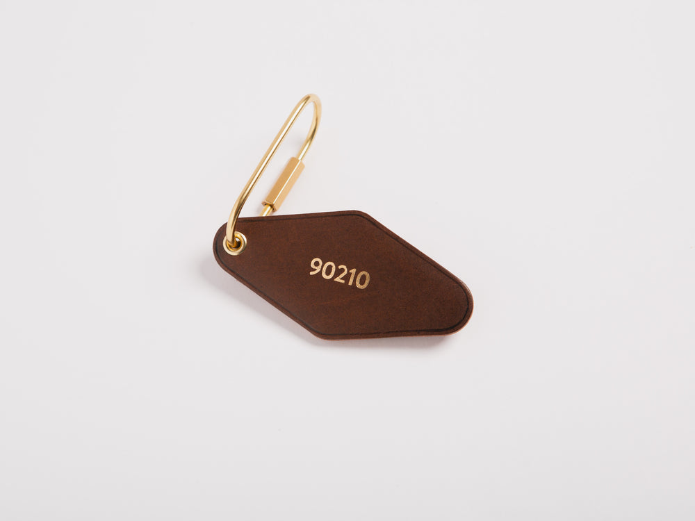 
                  
                    Load image into Gallery viewer, Vintage Leather Hotel Key with Brass Oval Key Ring, Standard, Personalized, Theras Atelier, Made to Order Leather Goods, Custom Hotel Key Chain - 3
                  
                