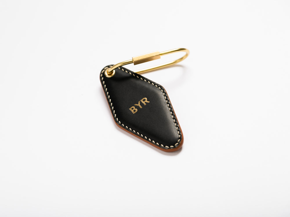 
                  
                    Load image into Gallery viewer, Vintage Leather Hotel Key with Brass Oval Key Ring, Premium, Personalized, Theras Atelier, Made to Order Leather Goods, Custom Hotel Key Chain - 8
                  
                