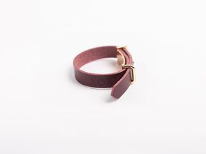 
                  
                    Load image into Gallery viewer, Minimal Gold Hardware Leather Bracelet with Secret Message
                  
                
