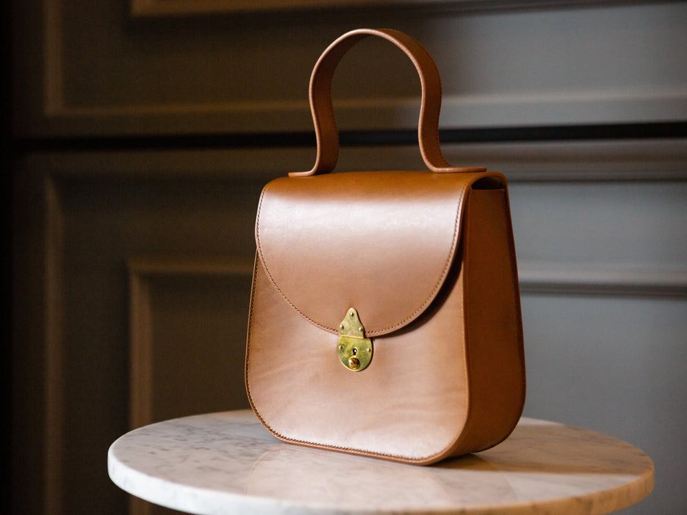 School Girl Bag with Brass Lock – THERAS ATELIER