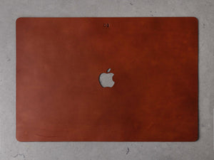 
                  
                    Load image into Gallery viewer, MacBook Air (M1) Italian Leather Skin, Front, Back, with Logo Cut Out, Theras Atelier, Made to Order Leather Goods, Custom MacBook Air M1 Leather Skin - 1
                  
                